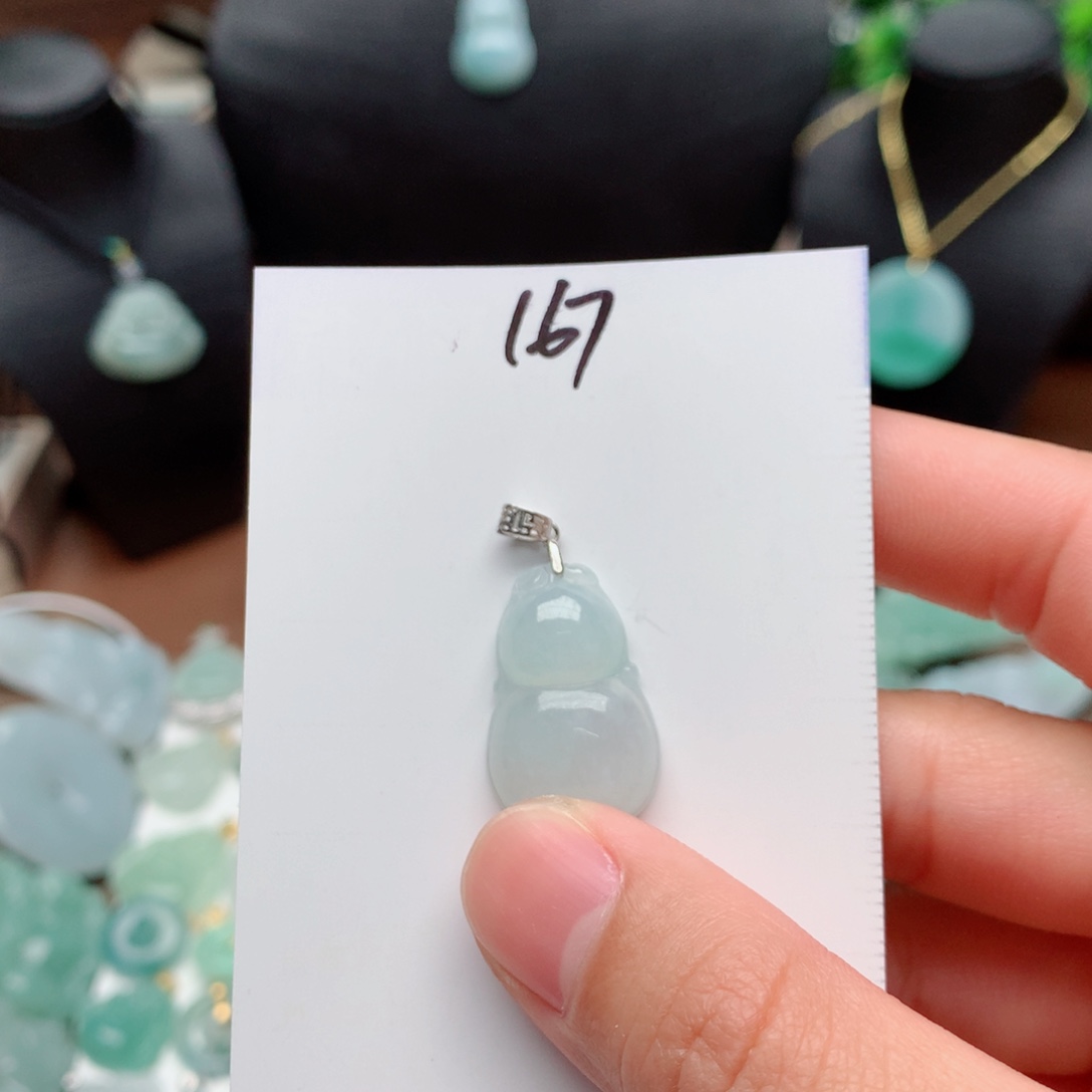 翡翠颈饰银S925镶嵌吊坠