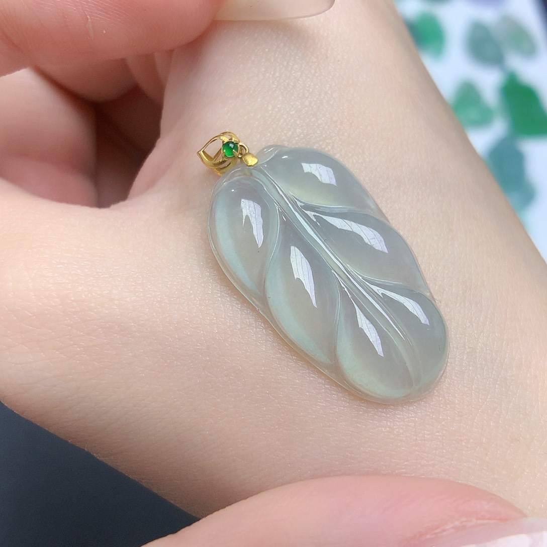 翡翠颈饰18K金镶嵌88888888888888