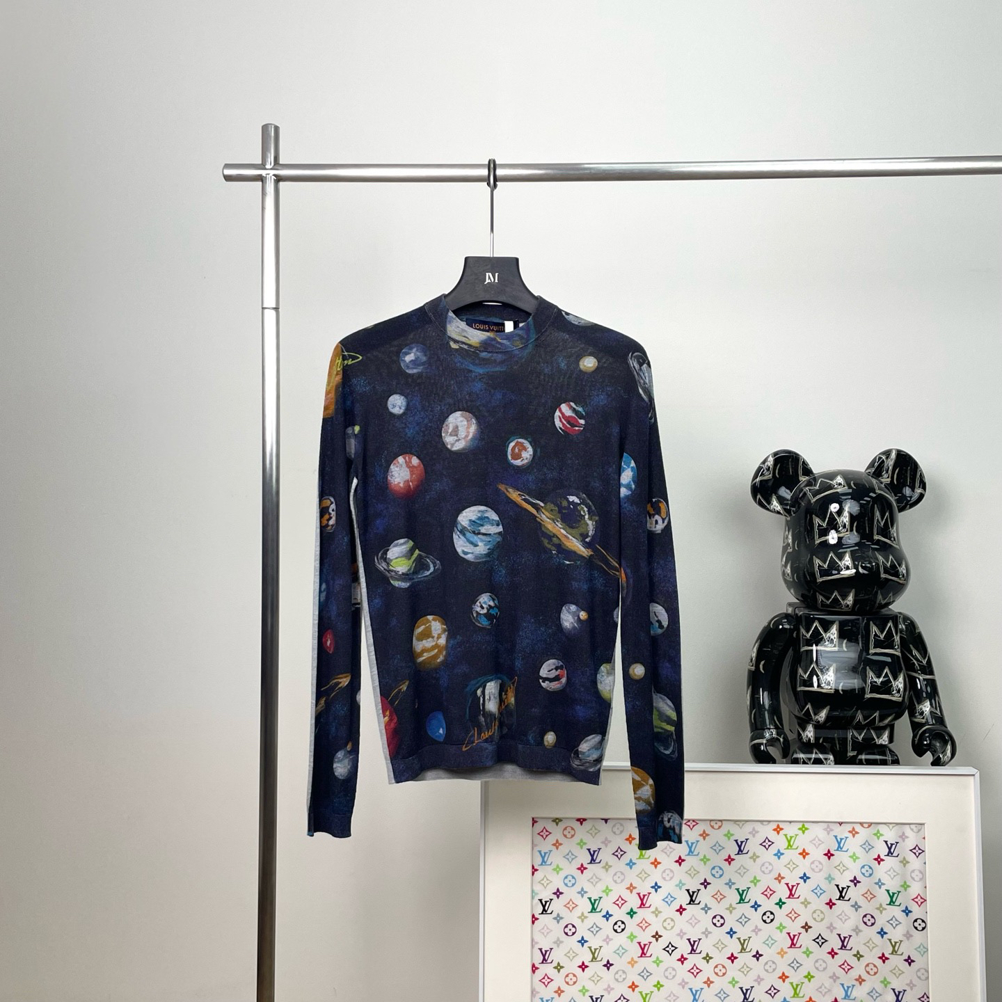 99新 LouisVuitton/路易威登 5306/星球满印印花圆领长袖T恤 