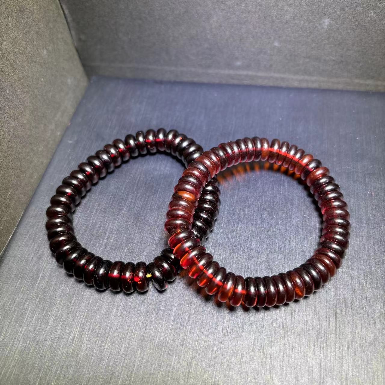 M2585（玉夫人）血翳珀琥珀算盘珠手串-多样性只发一件