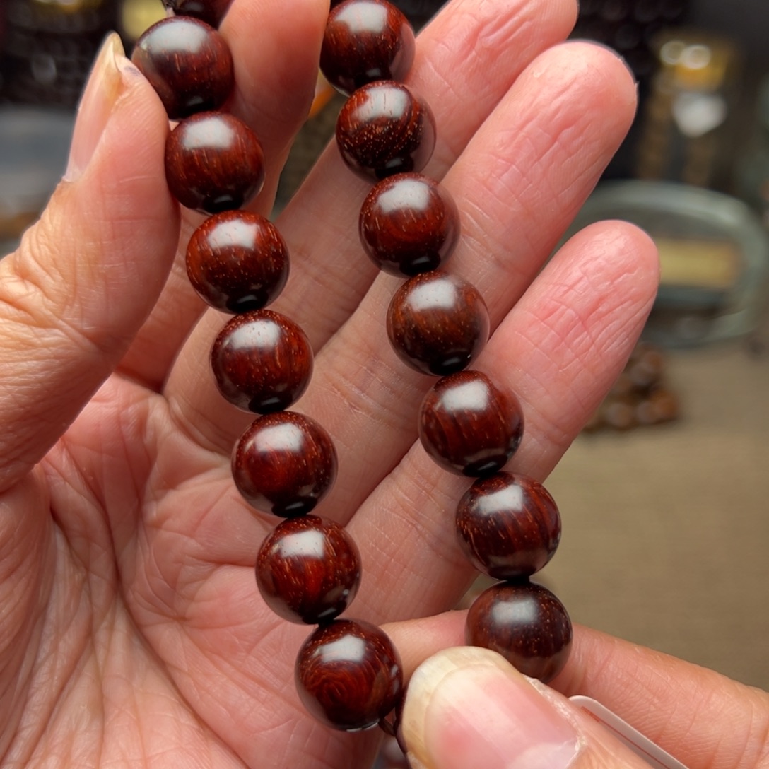 檀香紫檀（小叶紫檀）手串/手链1.2原汁原味牛毛纹