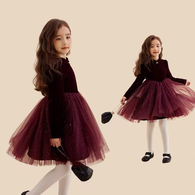 【Suger Yuu】品牌高货女童连衣裙【丝绒蝴蝶结】99208加绒 