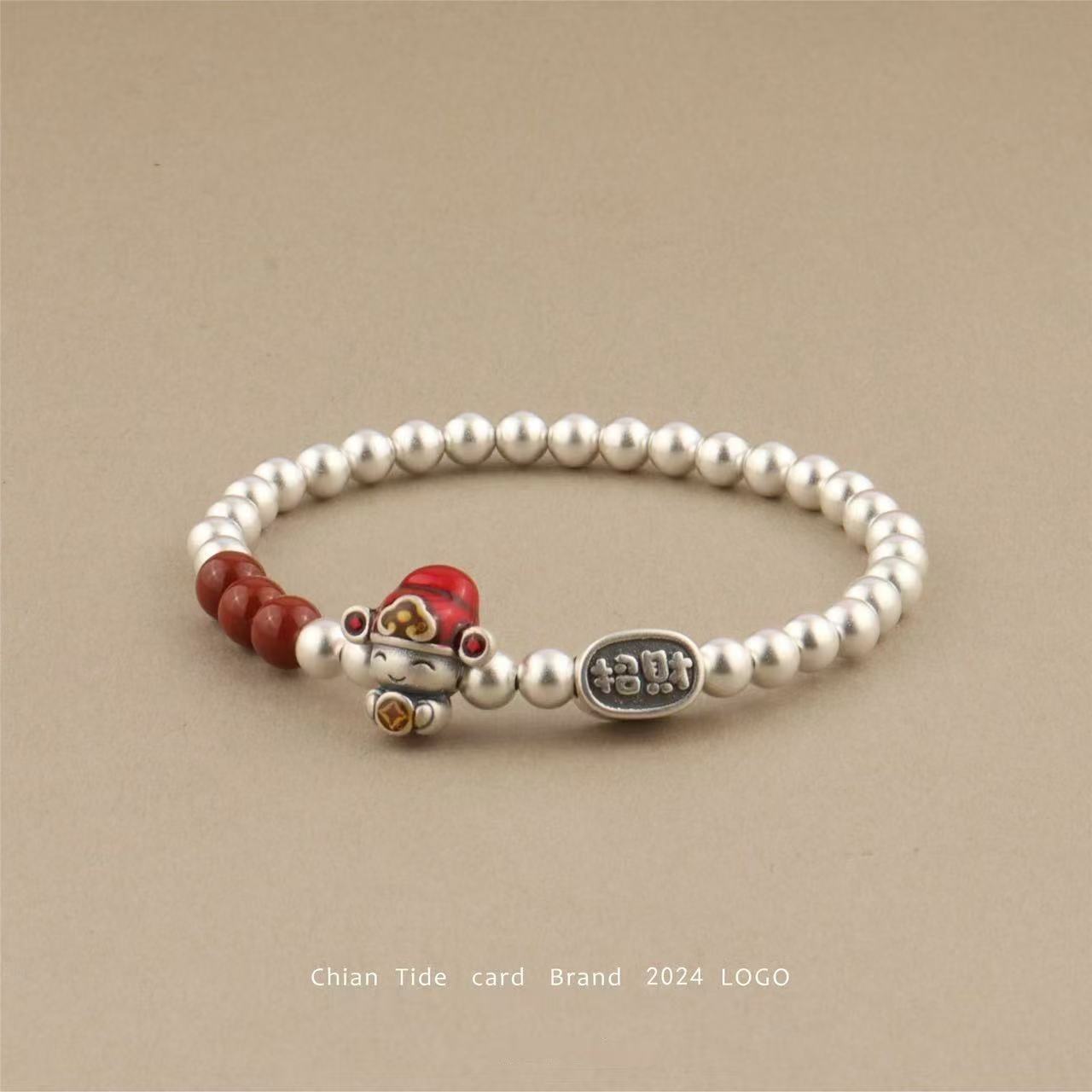 925银手链 新款小财神新中式古法招财纳福国风手串送女友礼物女