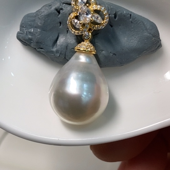 海水珍珠银S925镶嵌颈饰14.9