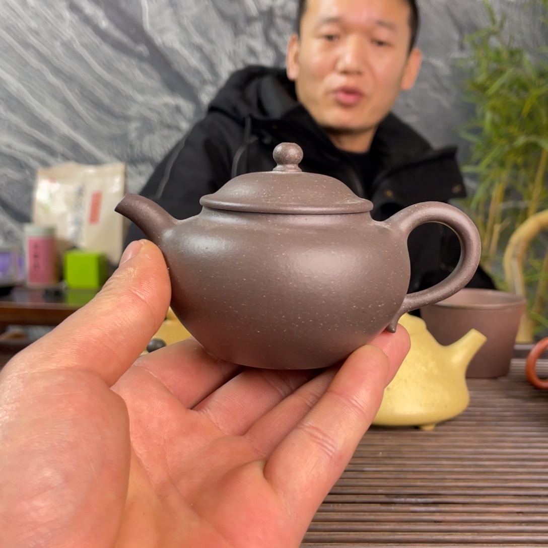 紫砂茶壶天青古莲子电
