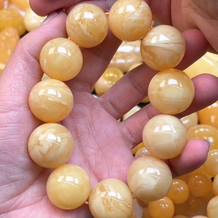 蜜蜡裸石未镶嵌蜜蜡手串