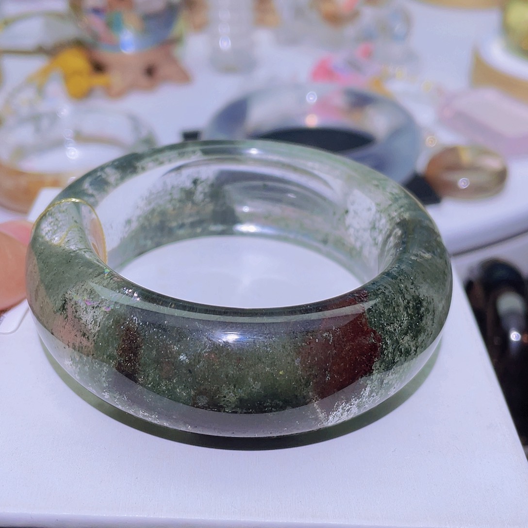 未镶嵌手镯水晶天然绿幽灵手镯