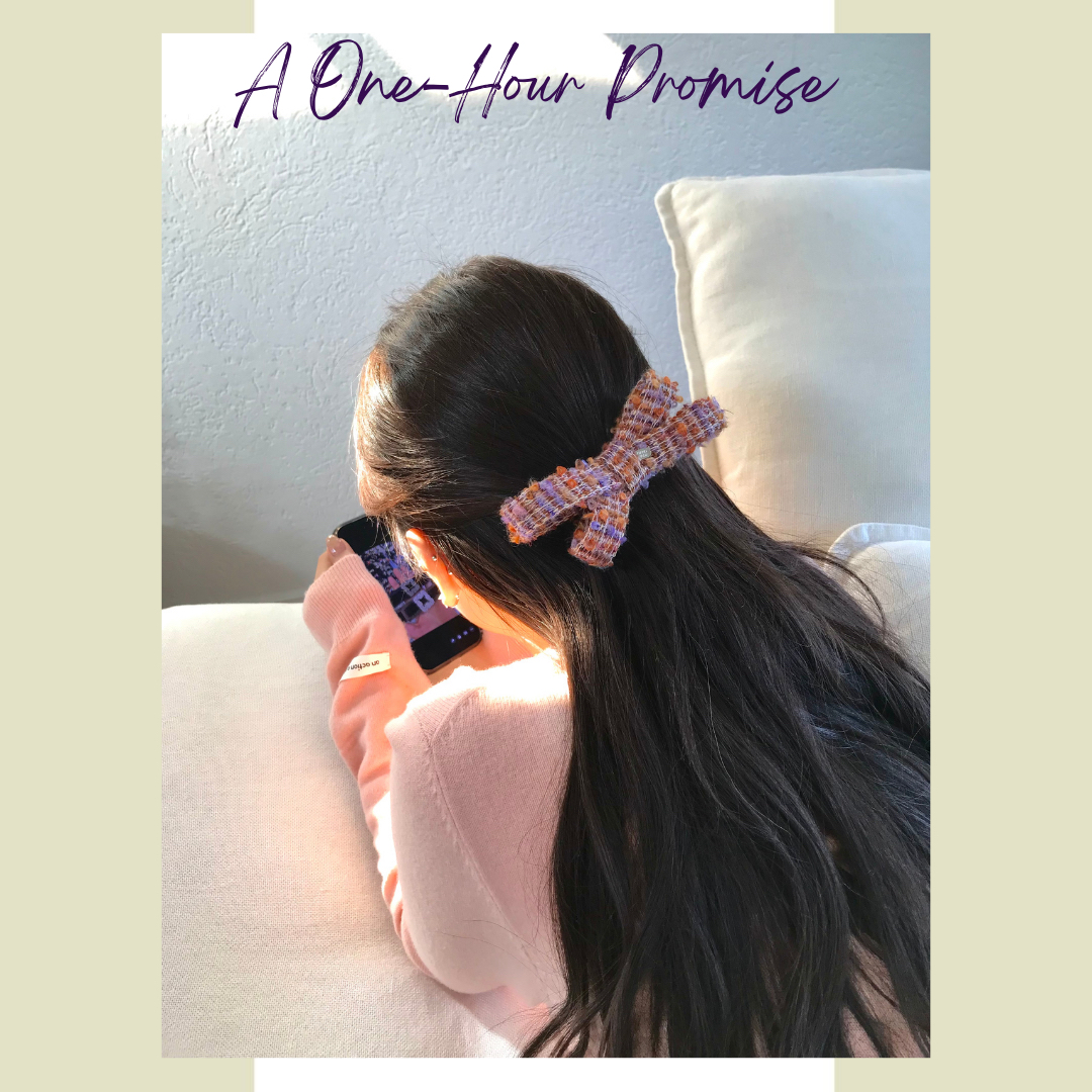 【暮色织语】精致轻奢小香风编织布艺立体蝴蝶结弹簧夹