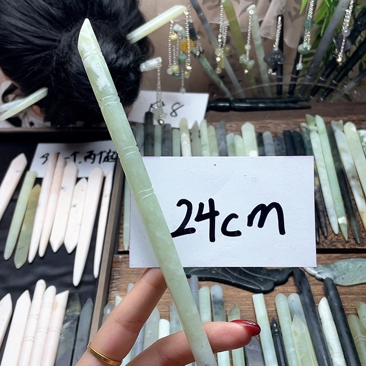 蛇纹石玉发饰合金