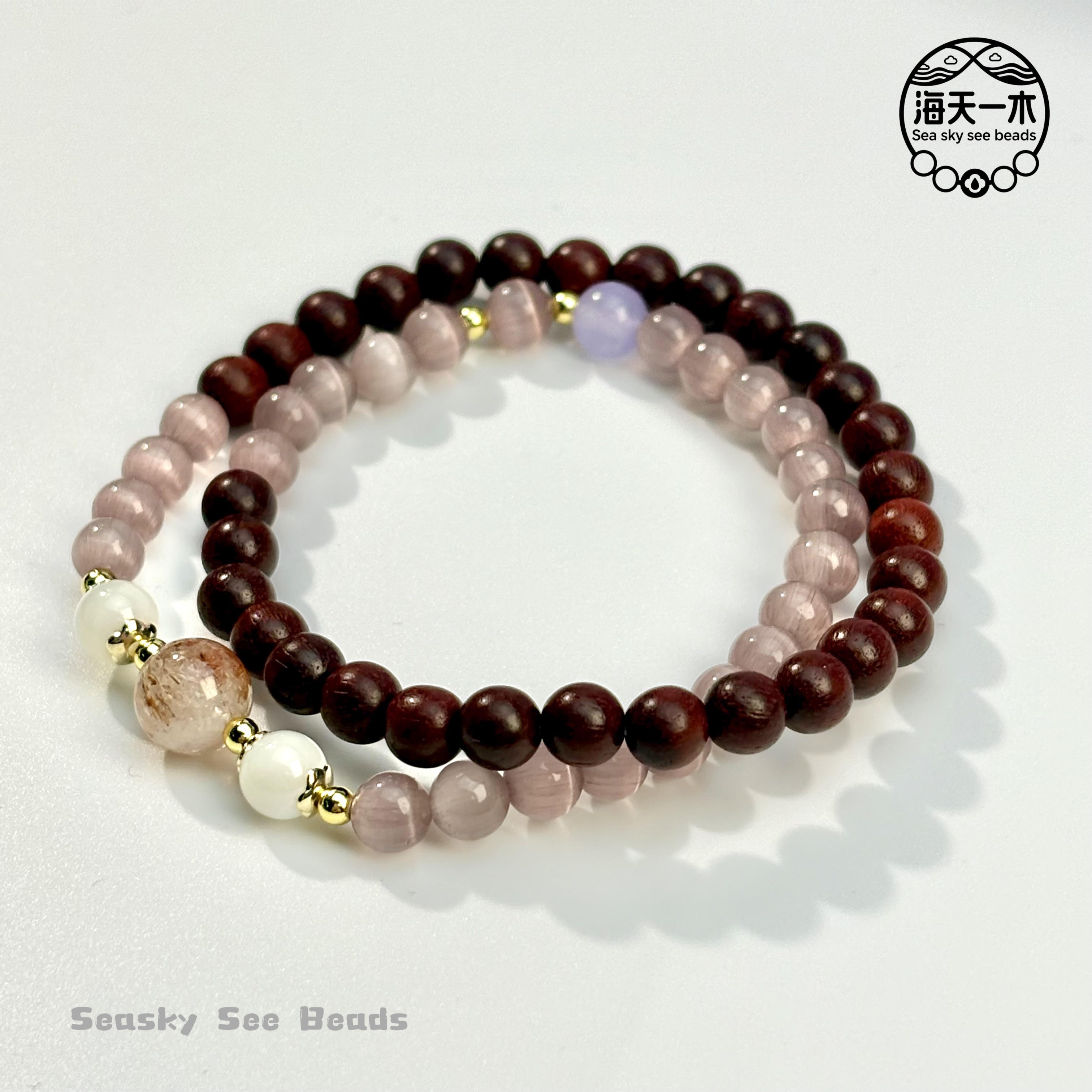 血檀圆珠绯檀幻眸双圈6mm  FMS-A454