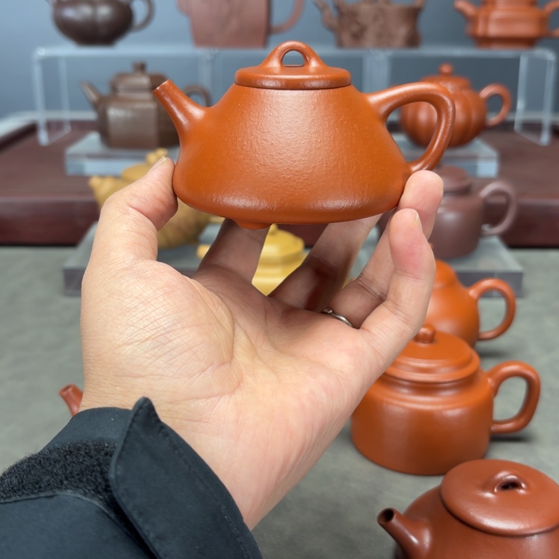 源***浩茶壶紫砂子冶石瓢150CC朱泥