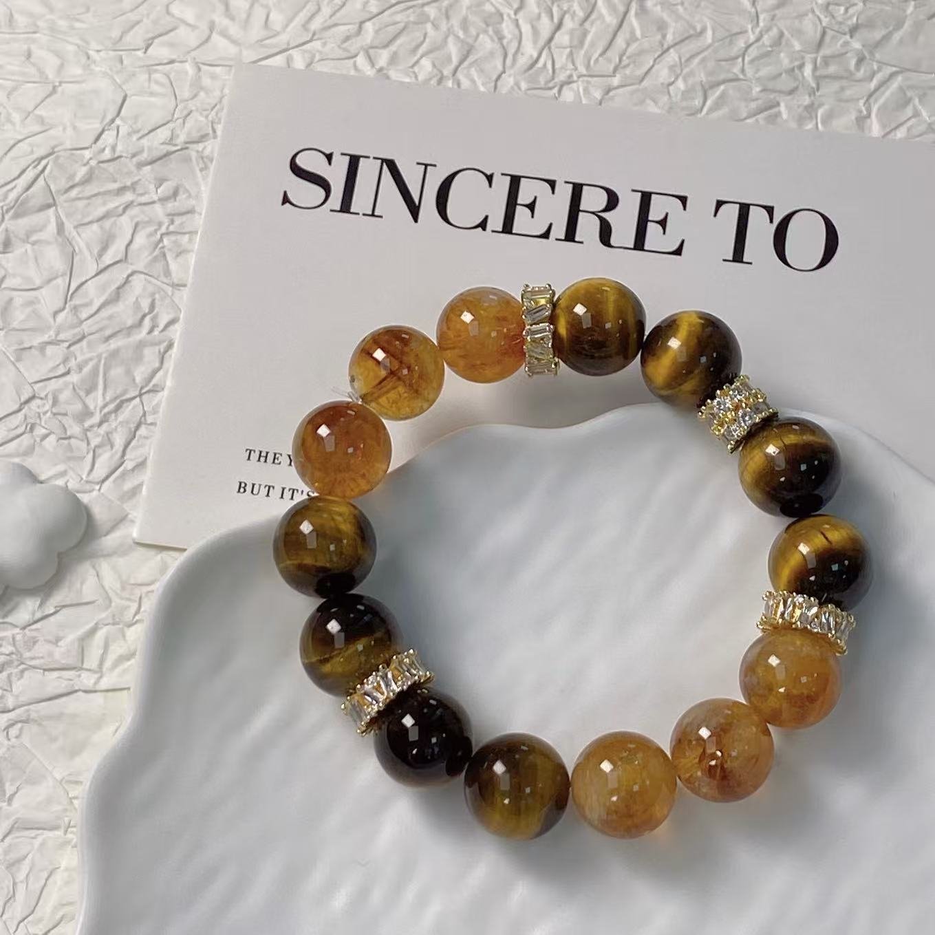 黄虎眼黄塔晶简约送礼女款时尚手串原创设计ZDYSJ00553