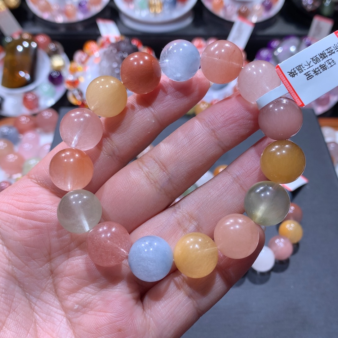 ****照水晶手链未镶嵌彩兔毛手链13左右