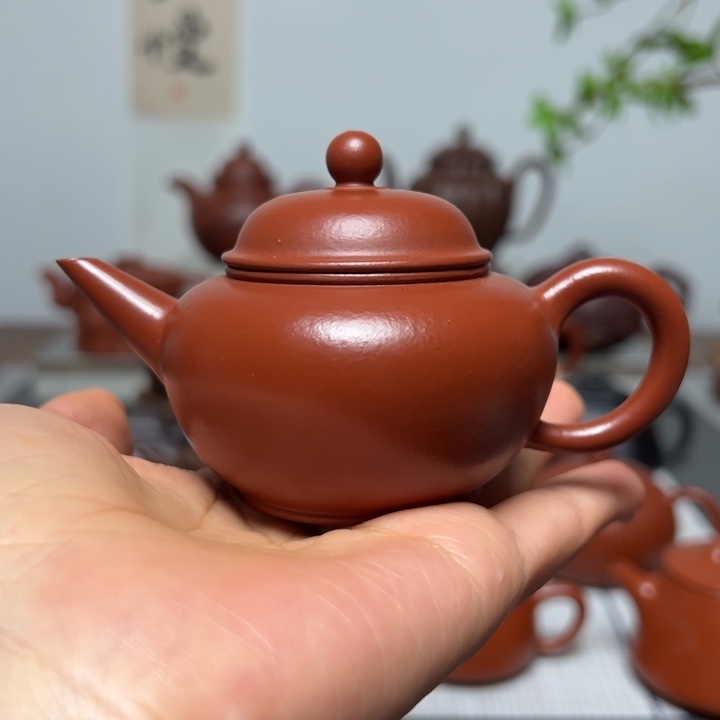 紫砂茶壶80cc小水平朱泥