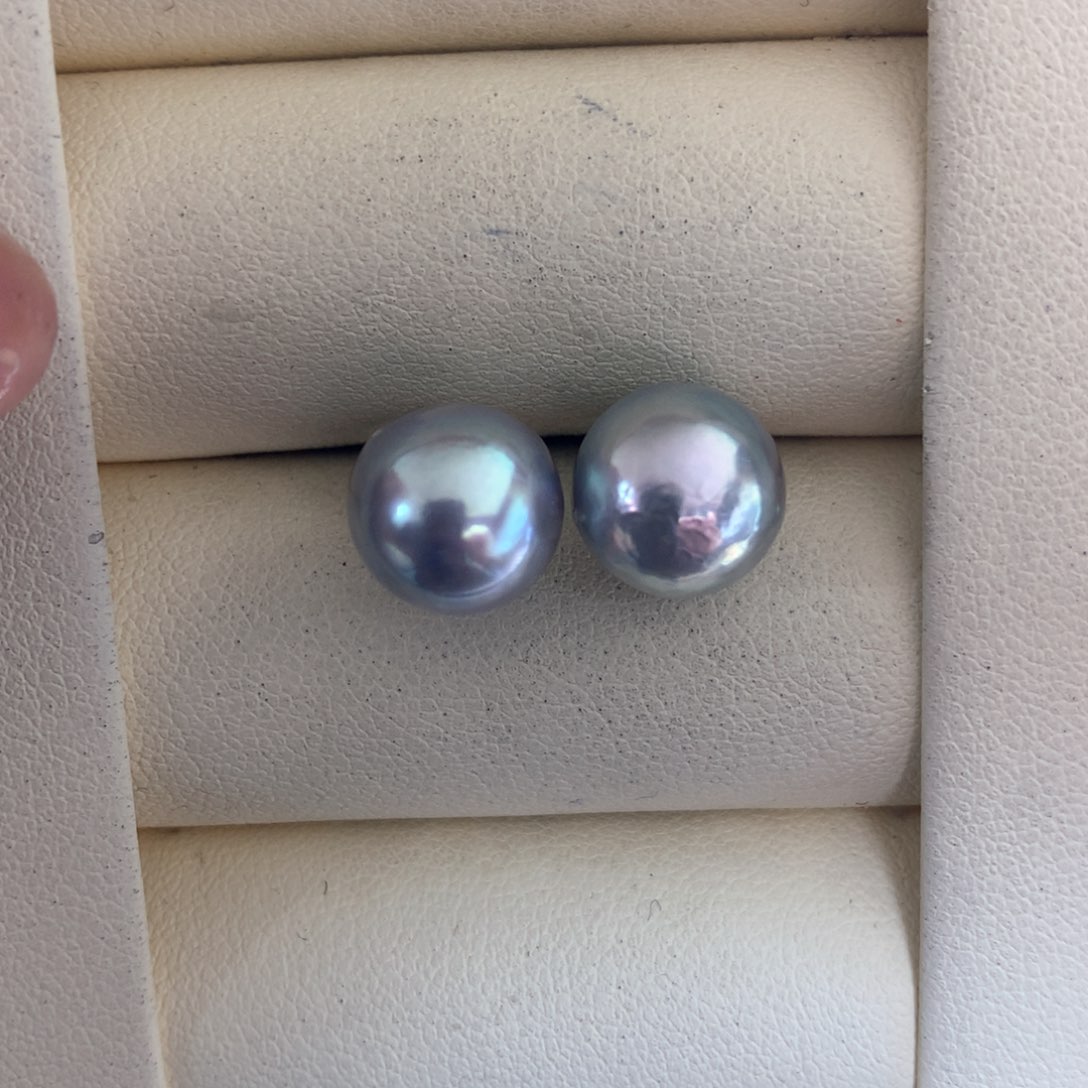 海水珍珠耳饰银S925镶嵌
