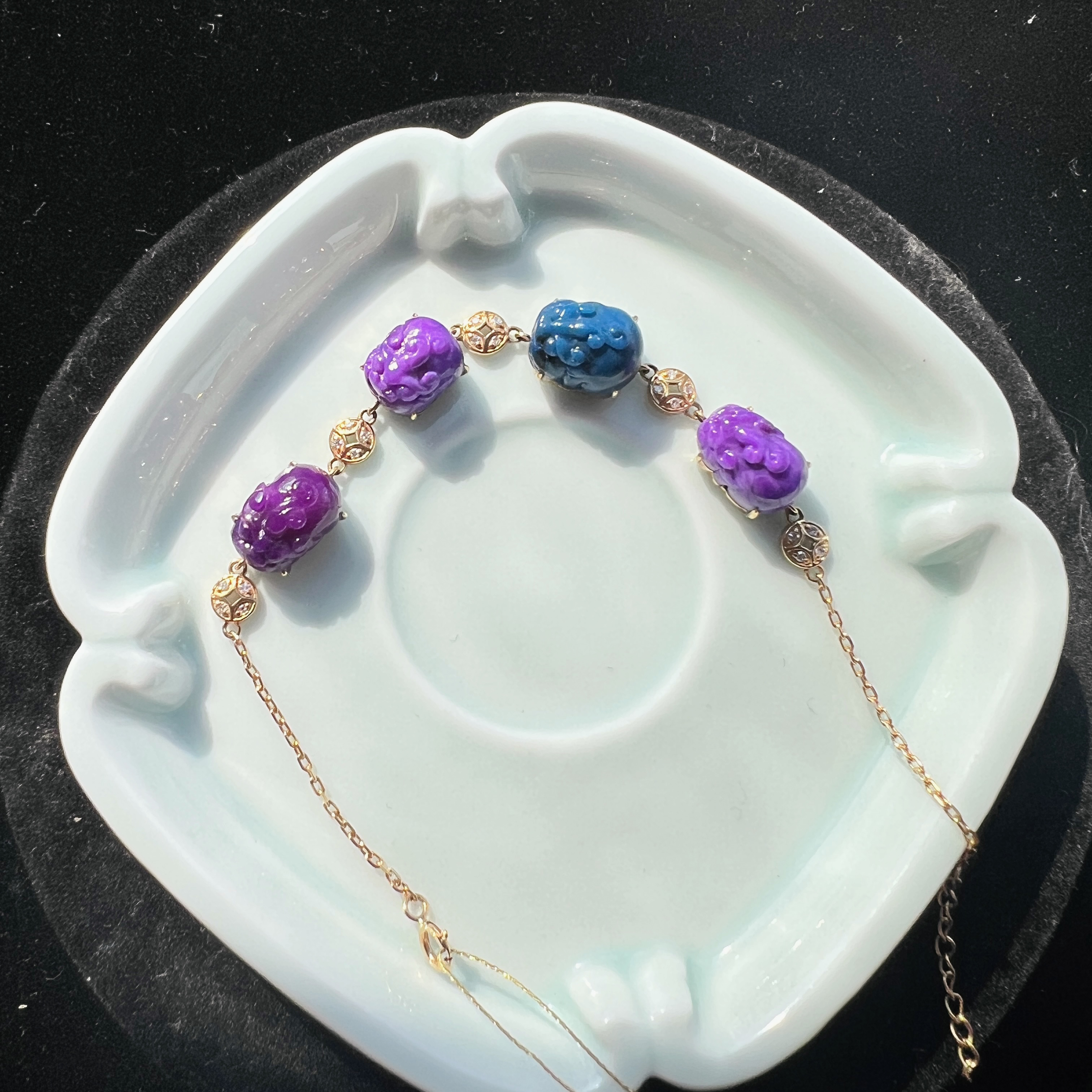 【主播推荐】18k金镶嵌紫色舒俱来手链/S4284