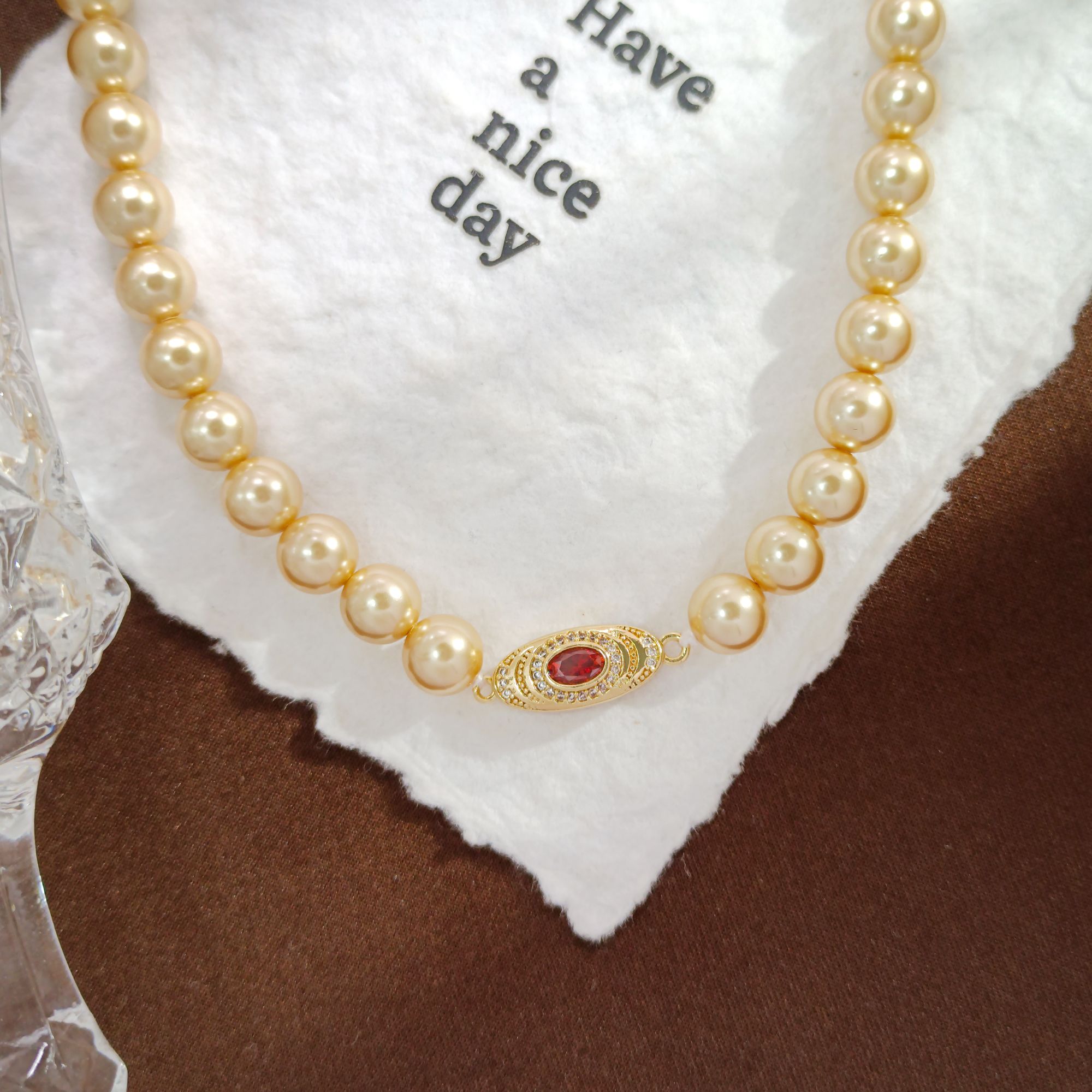 铜合金仿珍珠项链 WXYY-008900【盈珠聚宝】项链百搭简约欧美