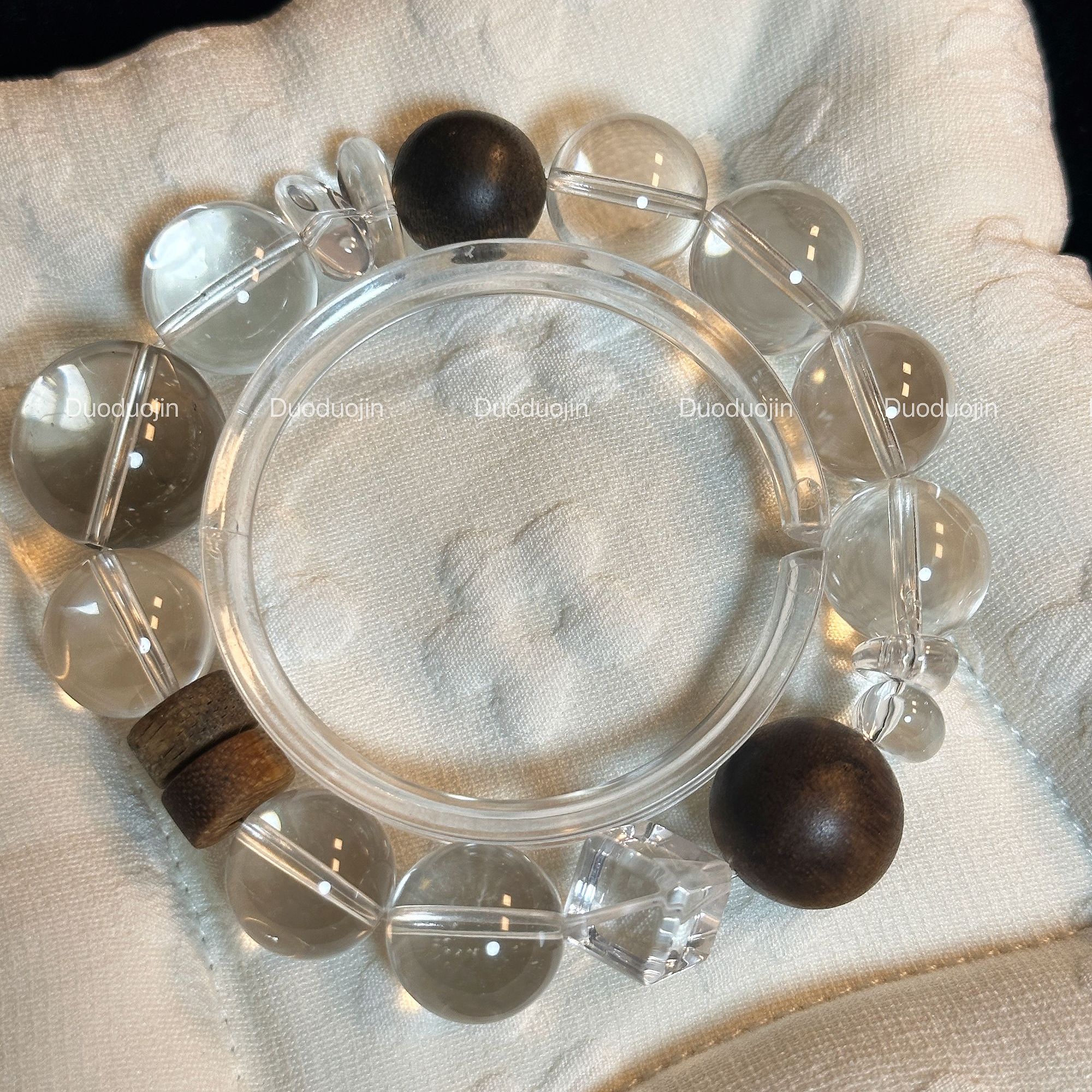 【白茶清欢】天然水晶白水沉香手串多样性发一默认微瑕介意慎拍