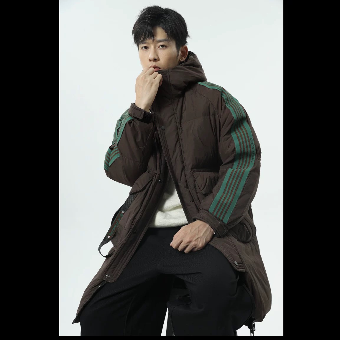 “AW”『随尚·羽绒服』原创设计冬季加厚工装国标80长款外套Z-208