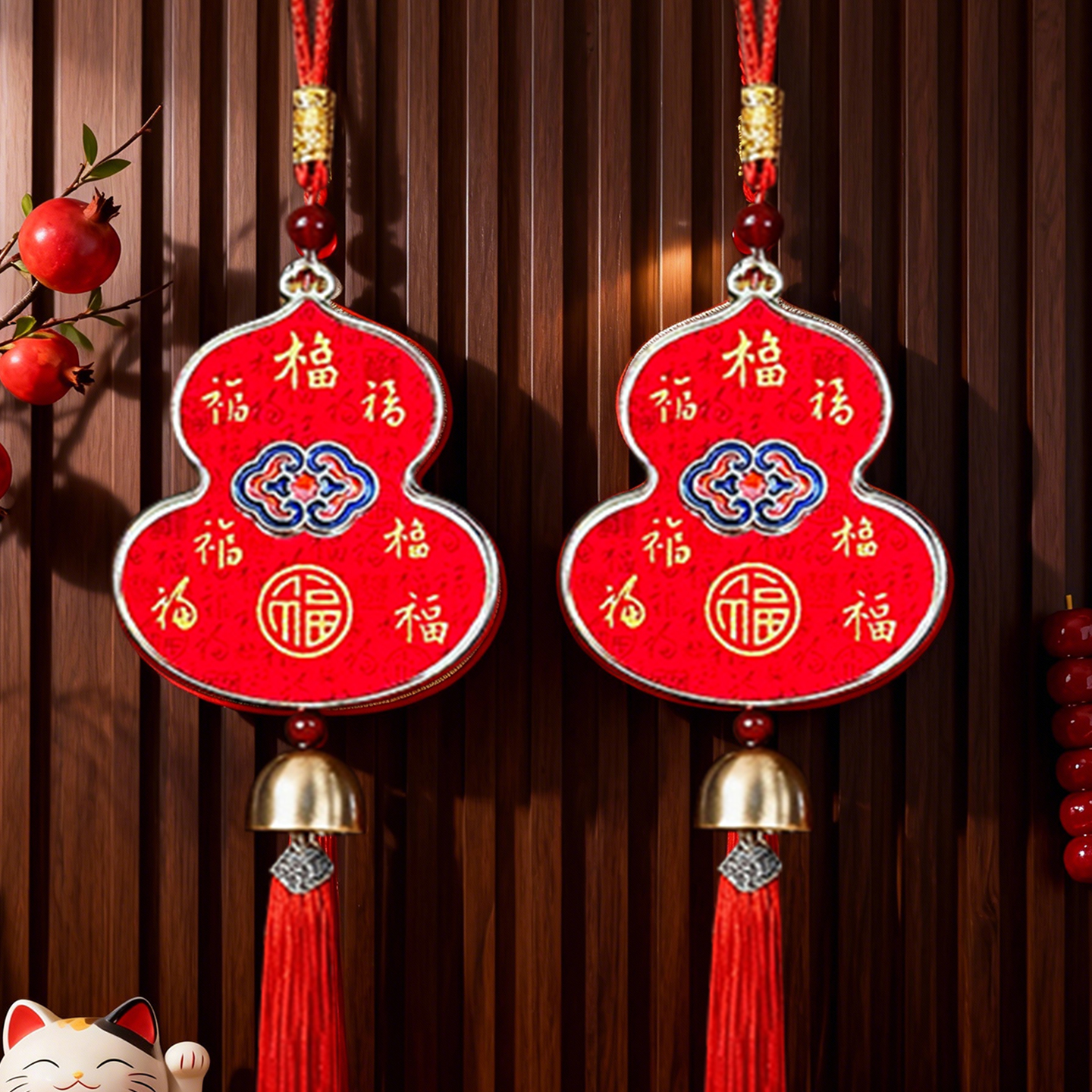 2026年直播专享红色葫芦铃铛新年春节客厅入户门喜庆装饰用品83号