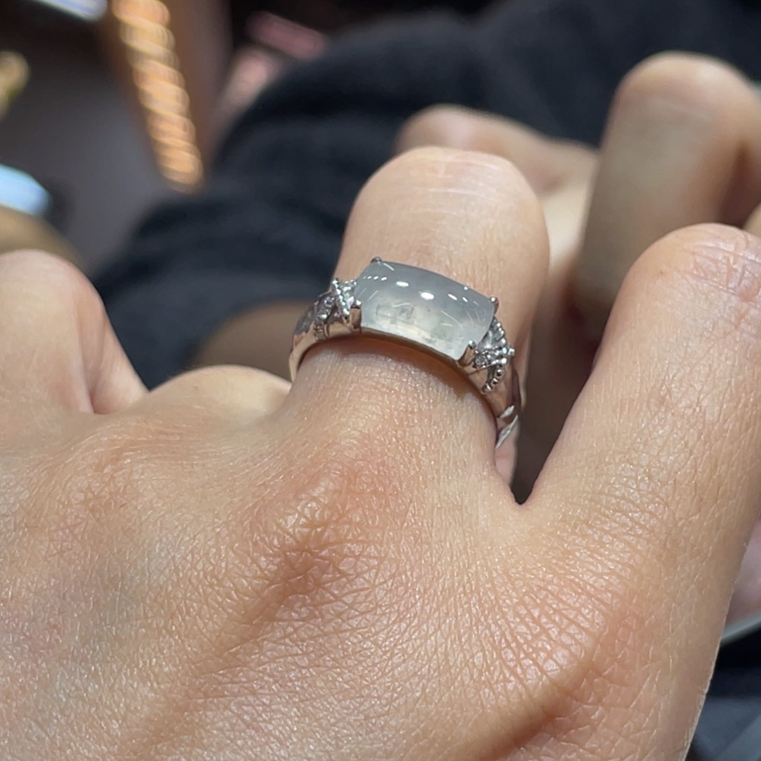 银S925镶嵌戒指翡翠戒指