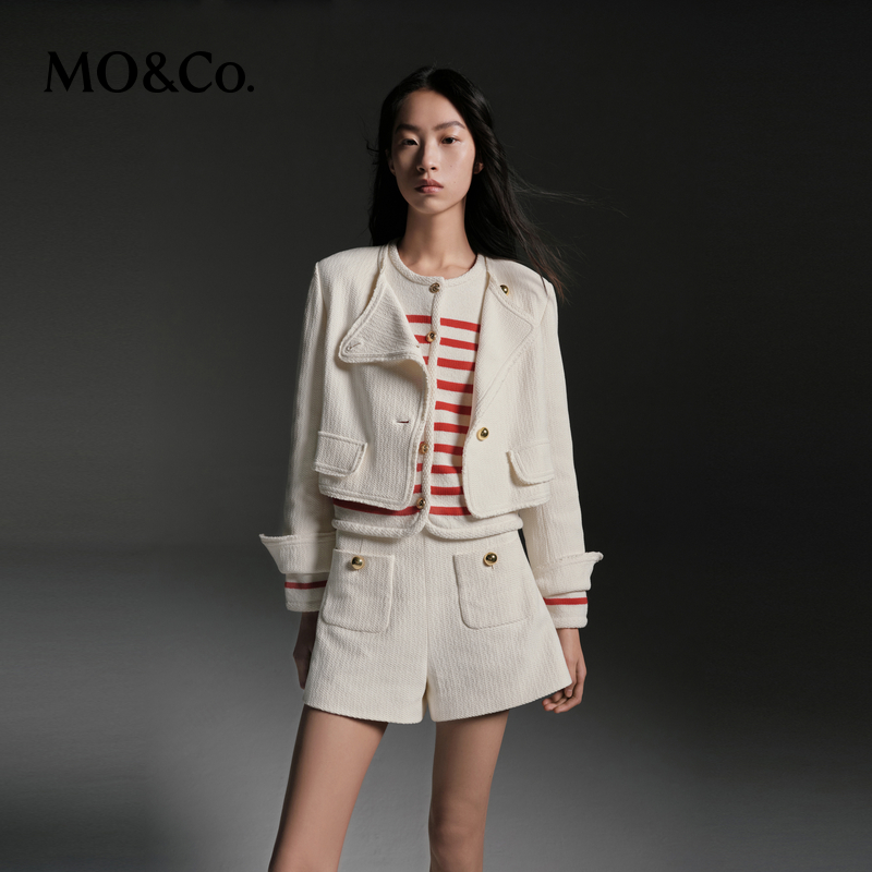 【赵老板专属】MOCO春斜门襟翻领金属扣外套MBC1COTT02