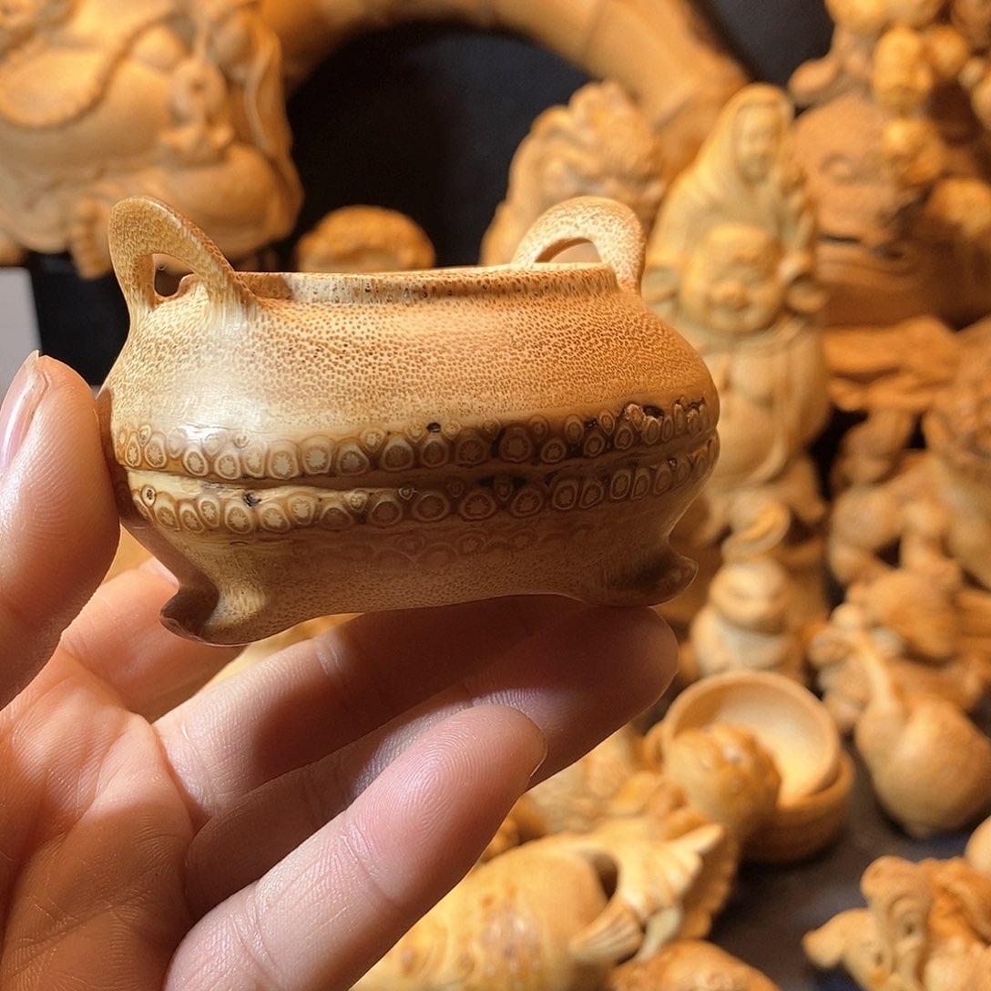 竹竹根雕香炉纯手工