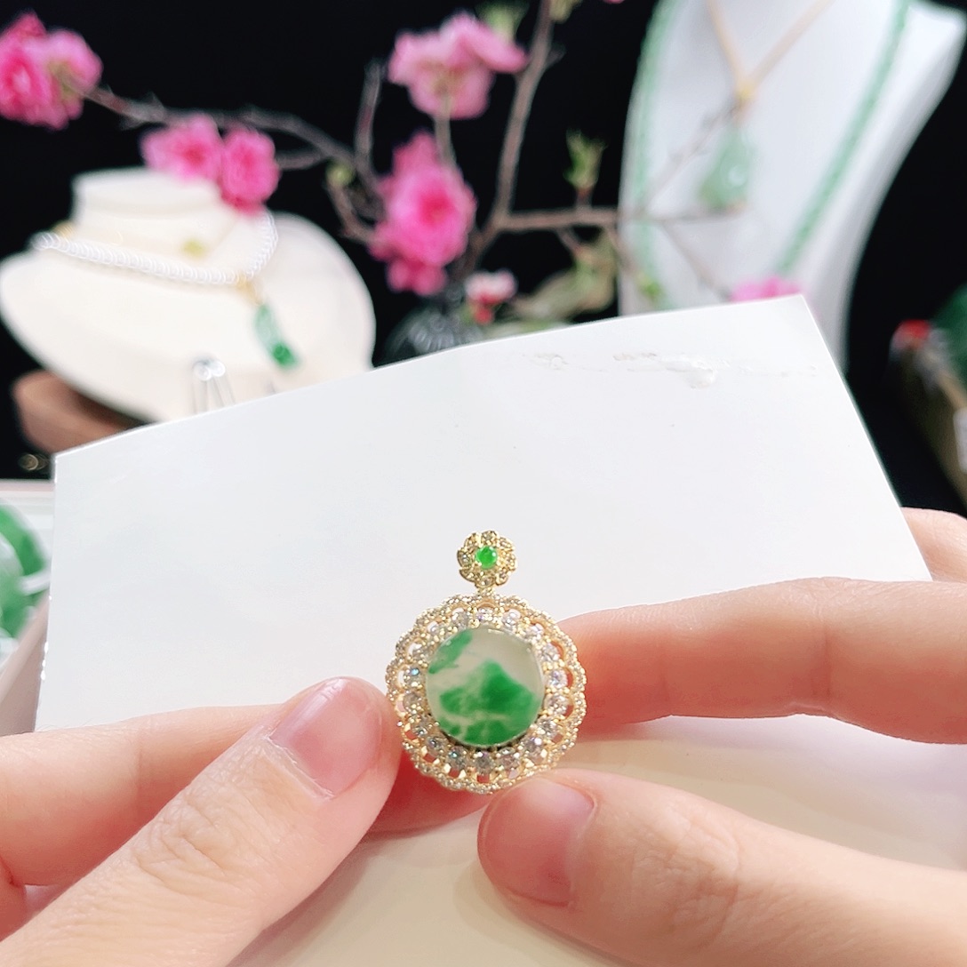 石英质玉未镶嵌吊坠(不含链)