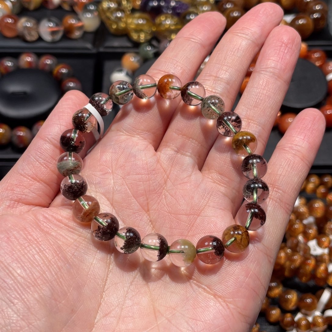 手链未镶嵌水晶水***?彩幽灵8mm