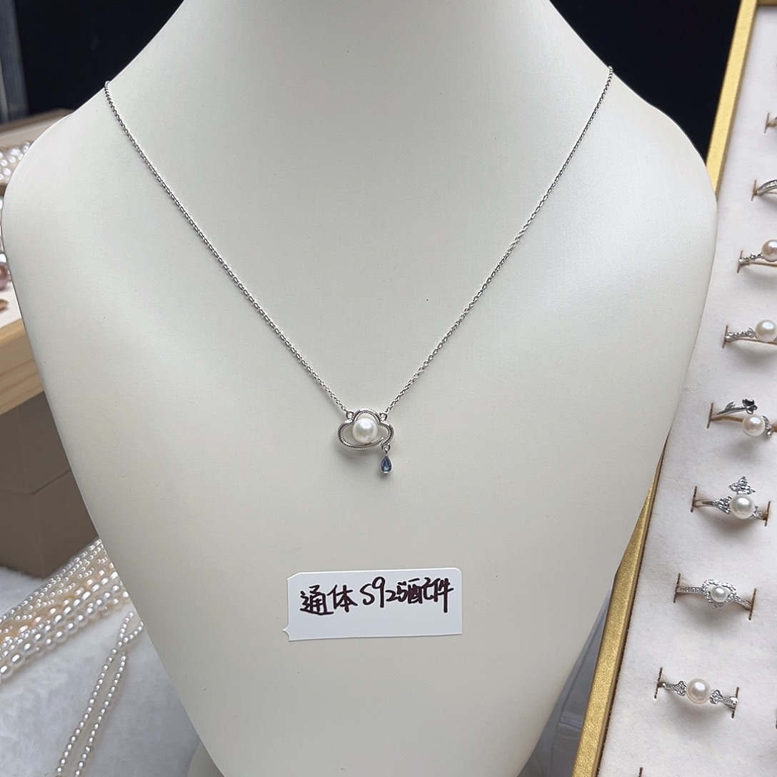 套链淡水珍珠银S925镶嵌