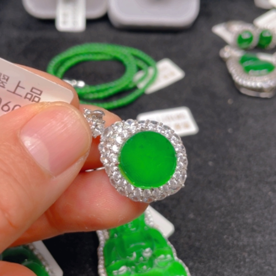 【闪购商品】翡翠颈饰银S925镶嵌吊坠