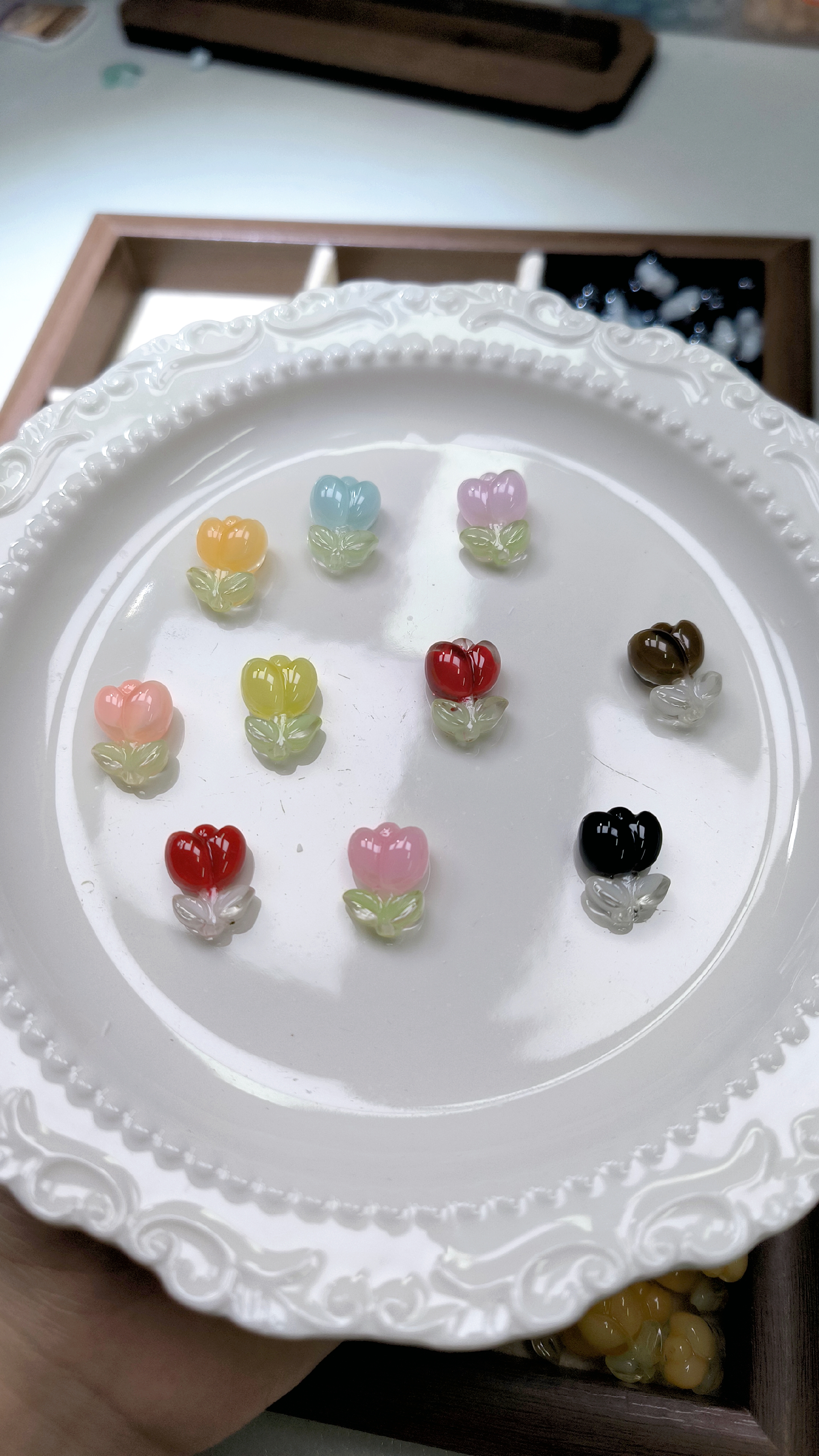 定定果冻晕染郁金香花束