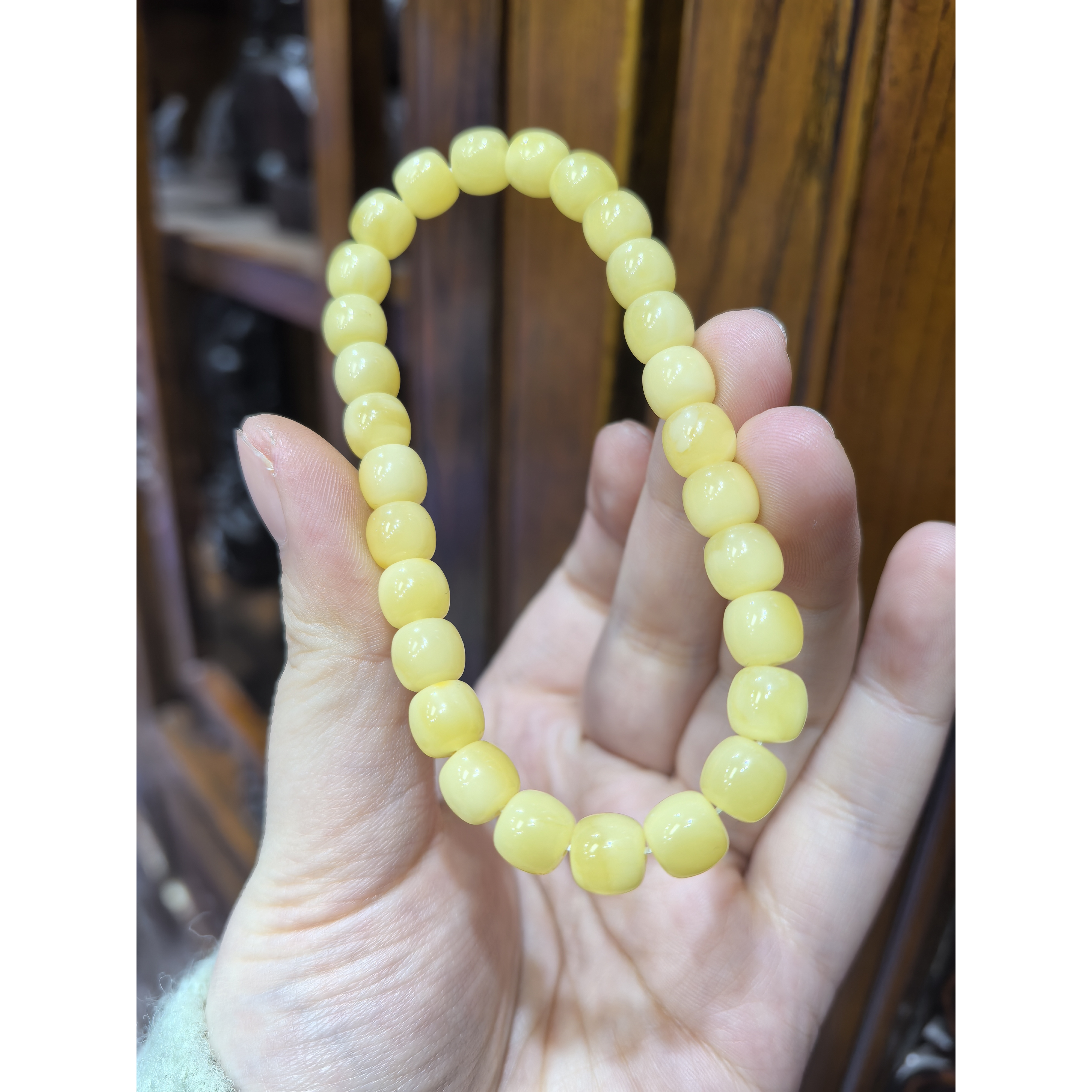 【上新了文玩优选】蜜蜡老型7.5mm单圈手串