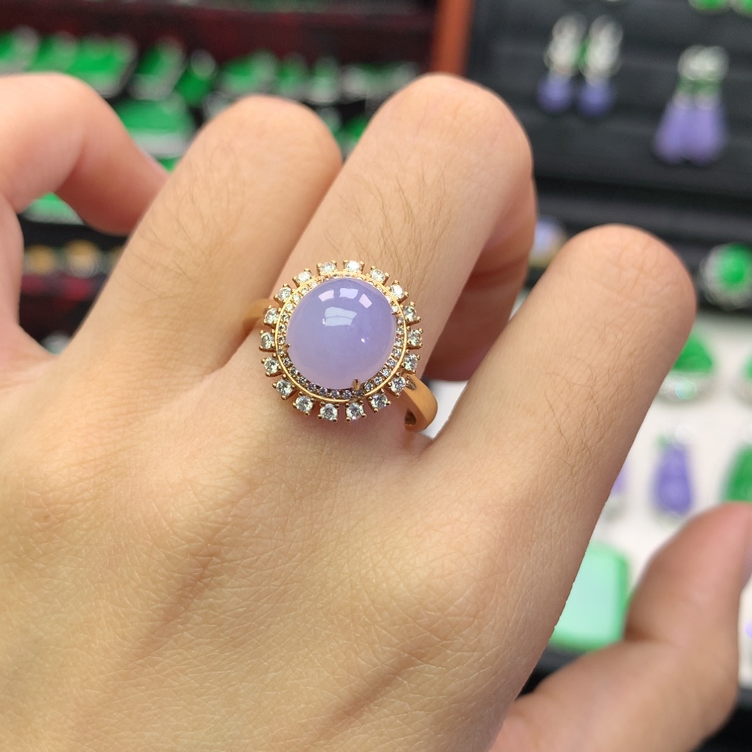 翡翠18K金镶嵌戒指