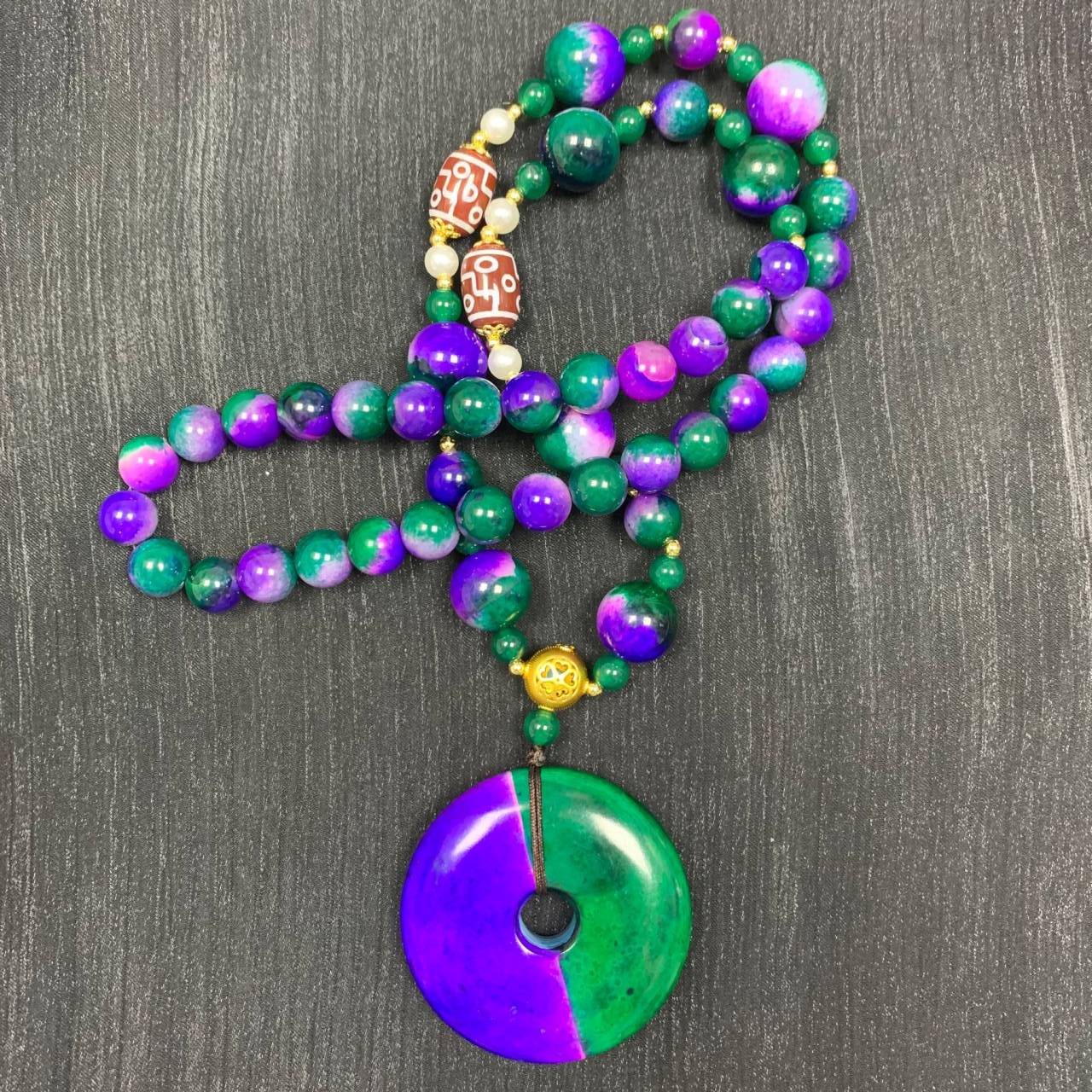 【小天总】TC42057 紫云母药龙珠高端平安扣项链 多样性发其一