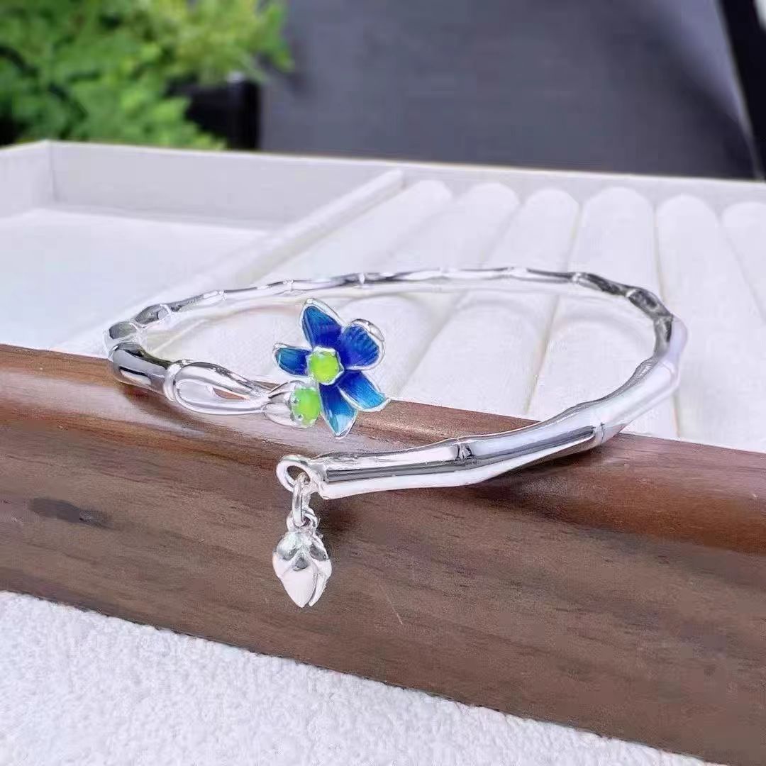 非金属手镯 12号链接开口珐琅竹节手镯开口中式心经镯子亲友礼物