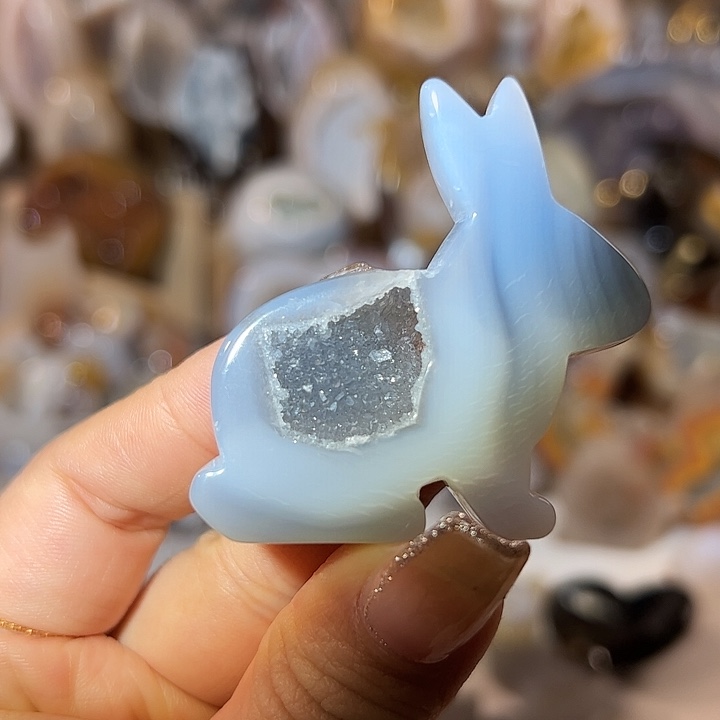 玛瑙/玉髓无未镶嵌兔兔