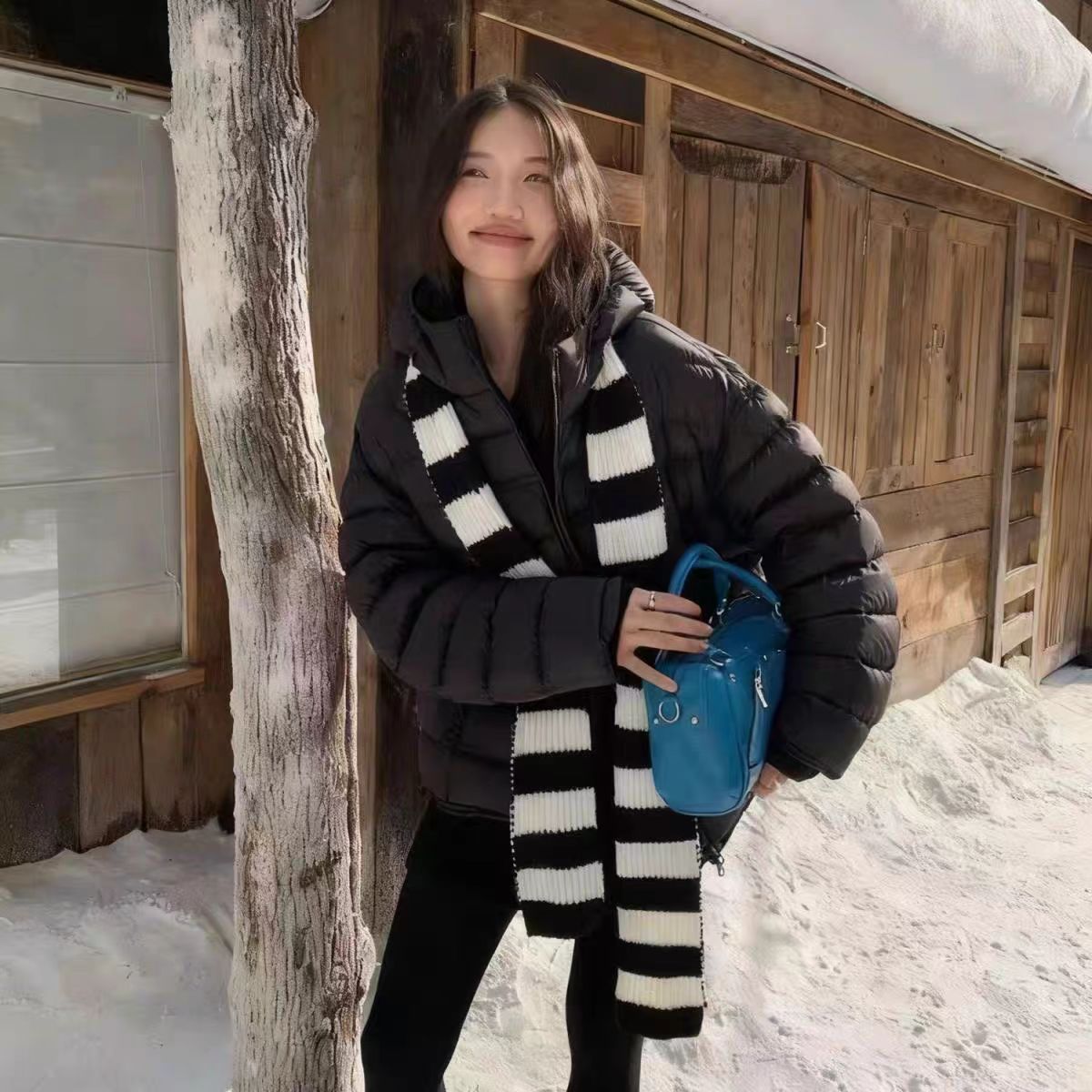 【现货90鸭绒】2025连帽常规款排骨拉链插肩袖长袖韩版宴会女士ZM