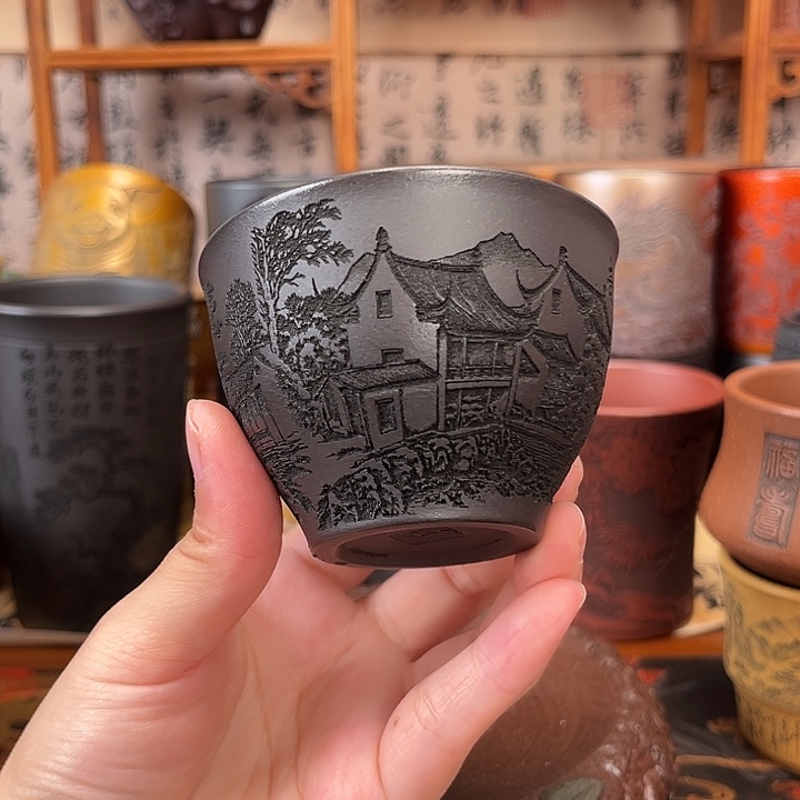 茶杯紫砂宜兴紫砂茶具正品