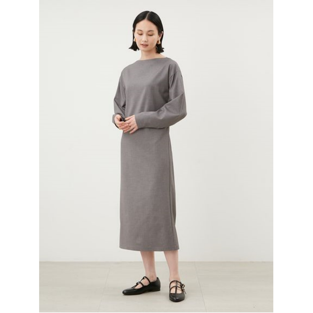 【MonTendre】 M 秋季新款 时尚休闲简约纯色长袖连衣裙