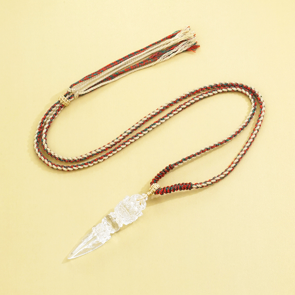 白水晶黄财神金刚杵挂件10938（Joyce娇姐）