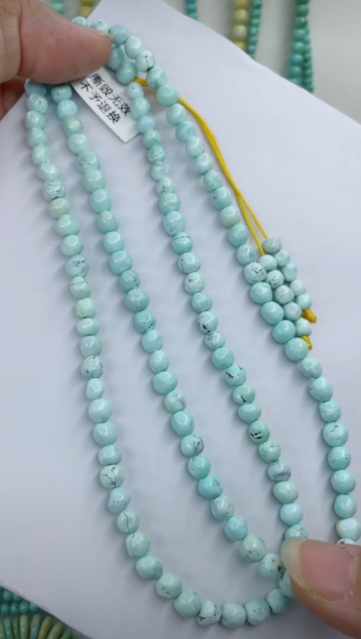 天然原矿绿松石随形链卡5+