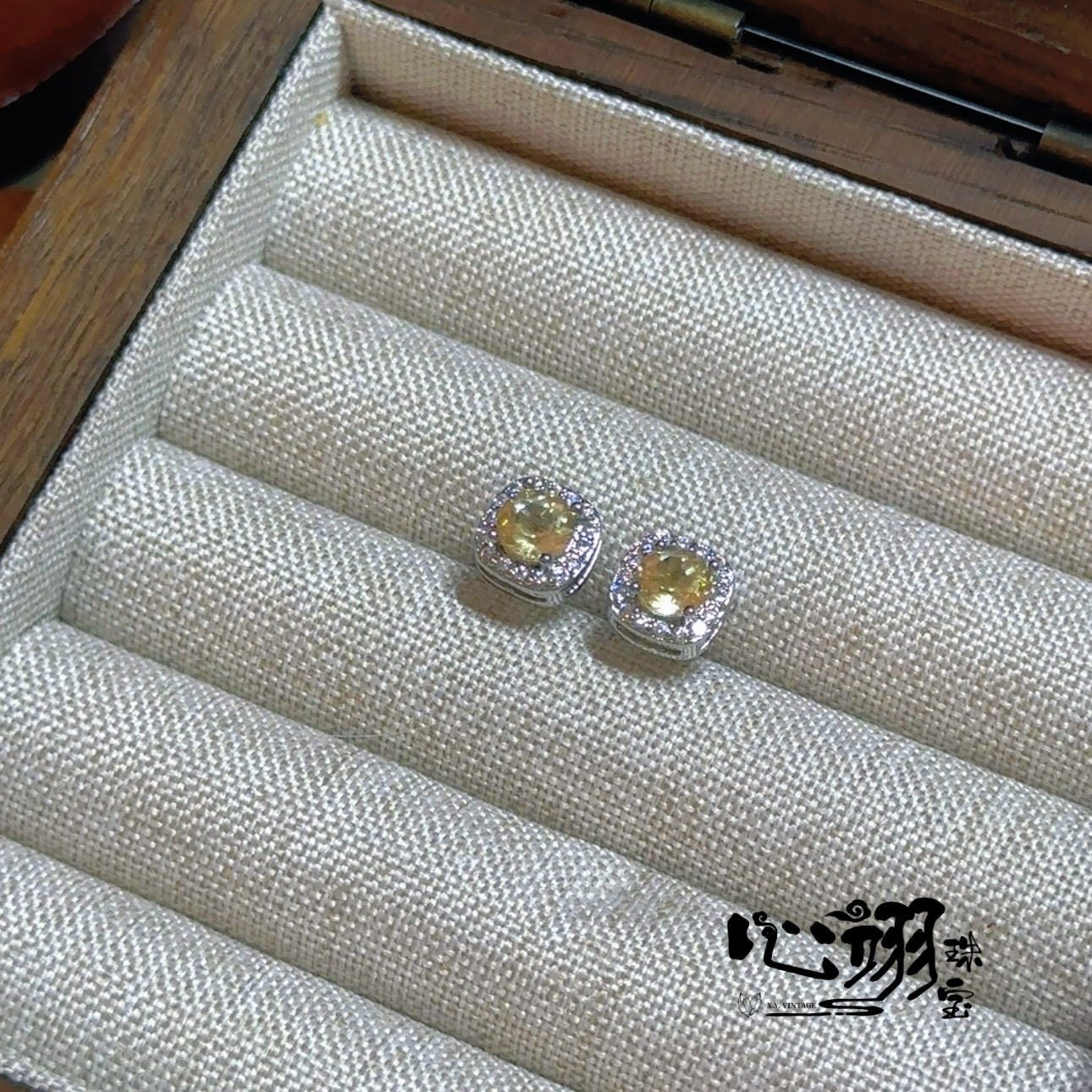 心翊珠宝【央粉专属】「璀璨」天然黄水晶s925耳钉 多样性发其一