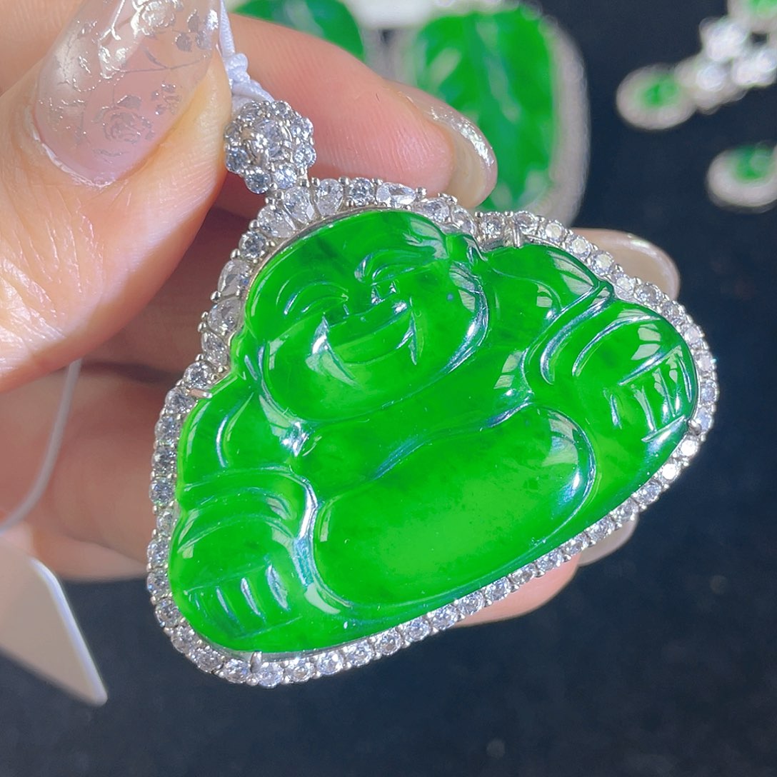 翡翠吊坠(不含链)银S925镶嵌