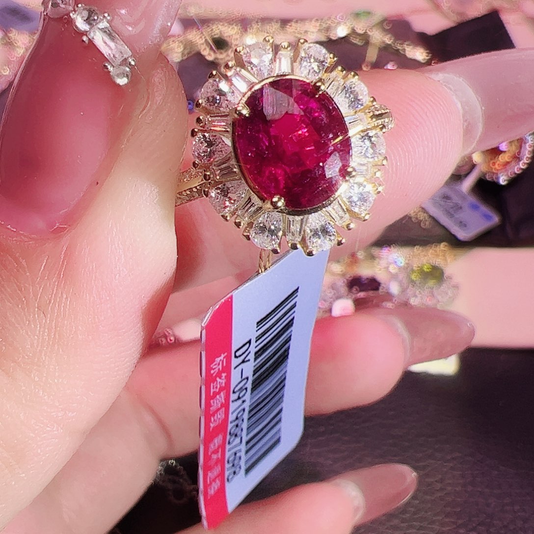 碧玺碧玺戒指银S925镶嵌