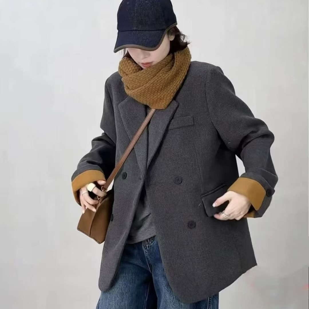 【肆月】秋冬新款气质双面羊毛大衣女显瘦外套