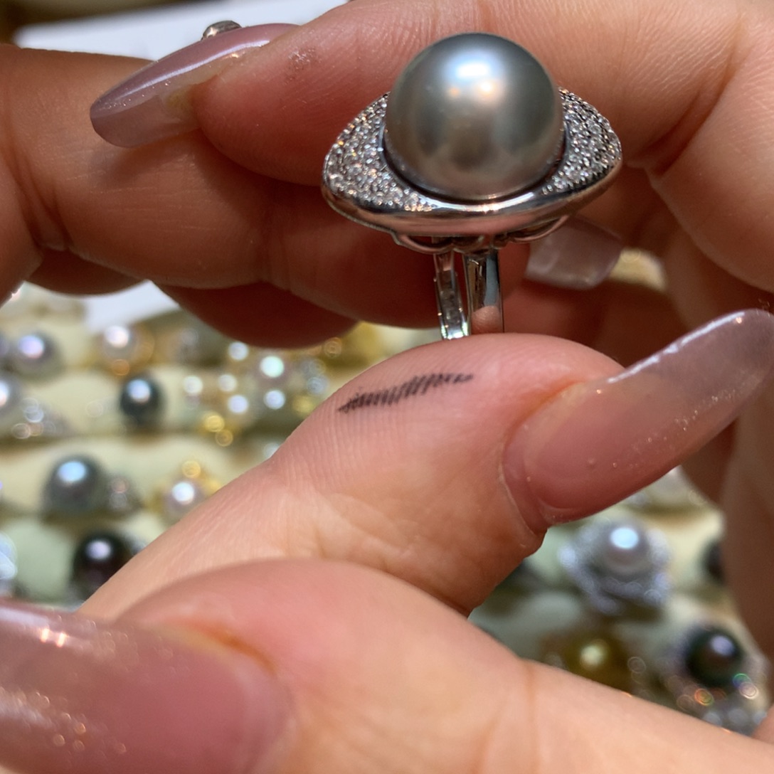 海水珍珠戒指银S925镶嵌