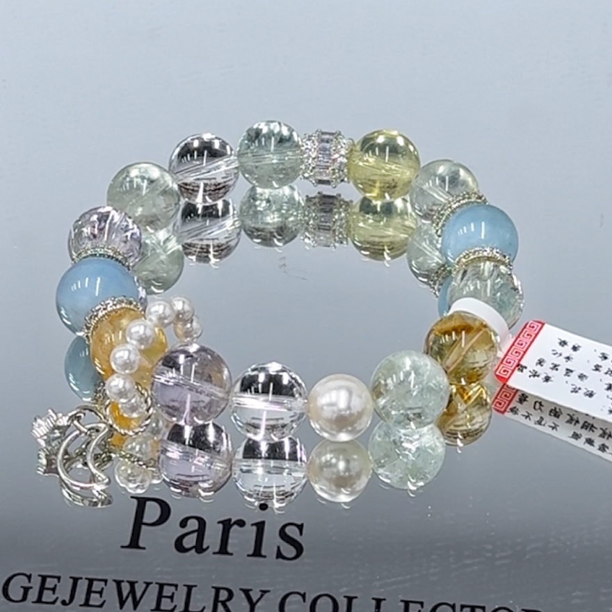 多宝—白水绿阿塞紫阿塞胶花海蓝宝黄塔晶设计款