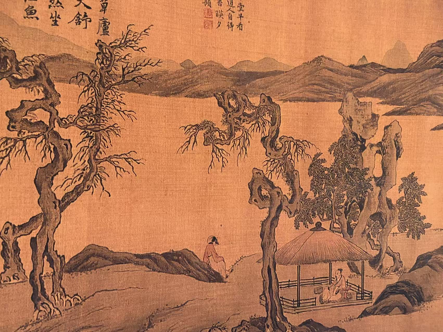 八景绢布精美装饰画