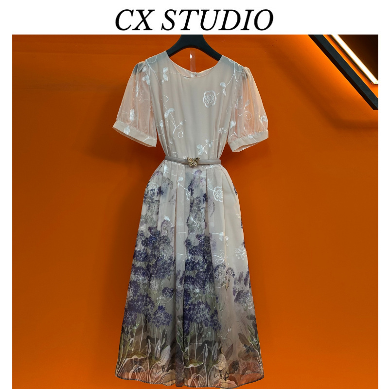 经典收腰轻奢时尚夏季连衣裙（定制女装）S2115